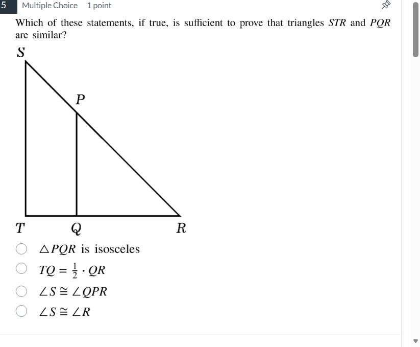 multiple choice 1 point which of these statements, if true, is sufficie…