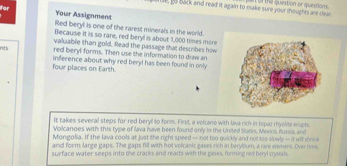 your assignment red beryl is one of the rarest minerals in the world. b…