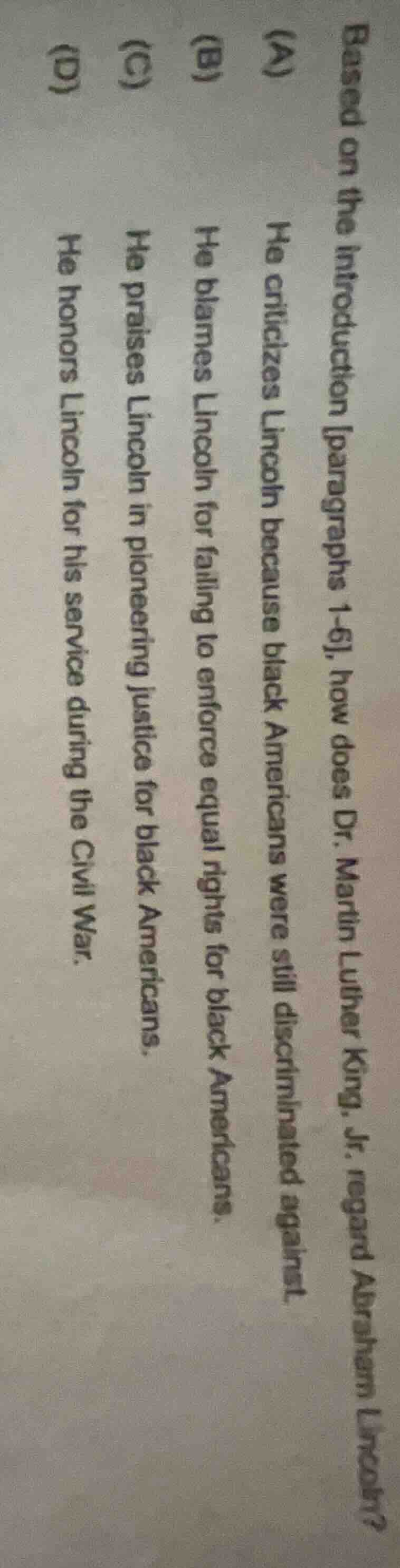 based on the introduction paragraphs 1 - 6, how does dr. martin luther …