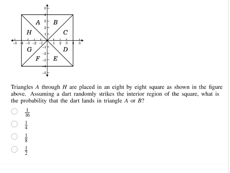 triangles a through h are placed in an eight by eight square as shown i…