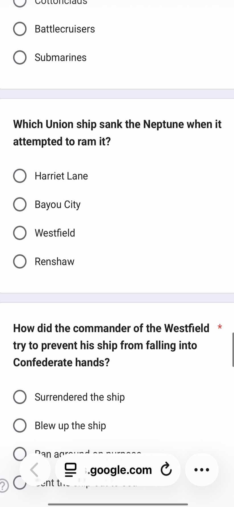 battlecruisers submarines which union ship sank the neptune when it att…