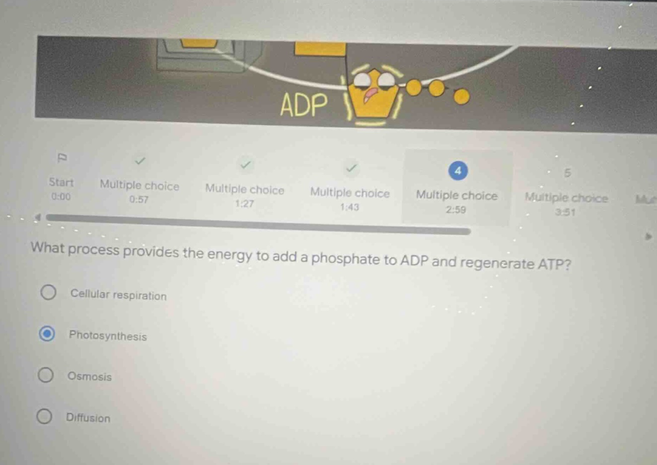 what process provides the energy to add a phosphate to adp and regenera…