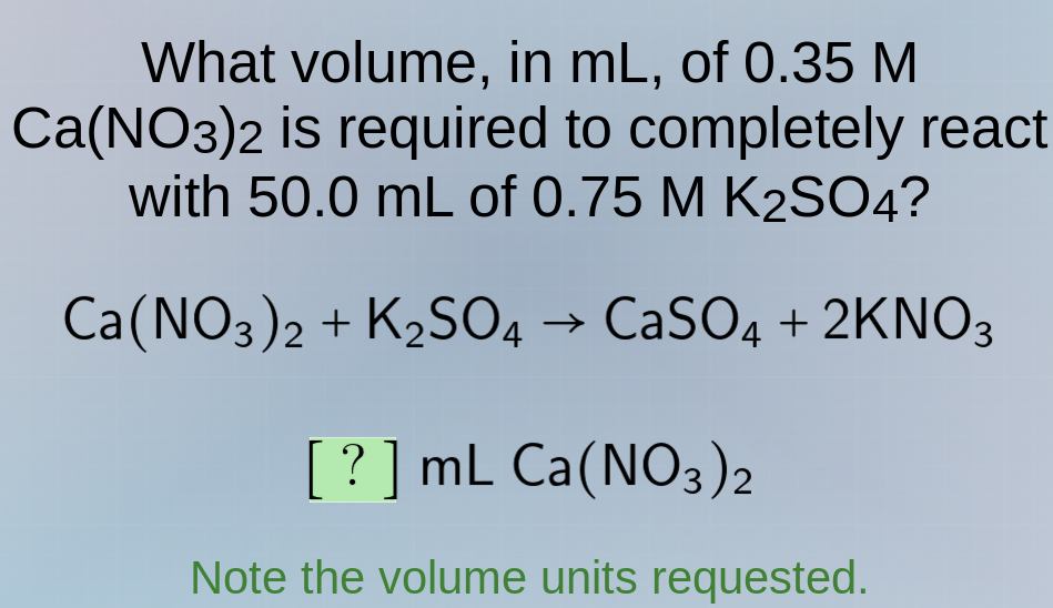 what volume, in ml, of 0.35 m ca(no₃)₂ is required to completely react …