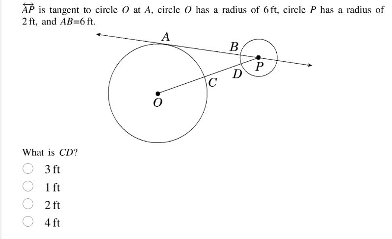 $overleftrightarrow{ap}$ is tangent to circle $o$ at $a$, circle $o$ ha…
