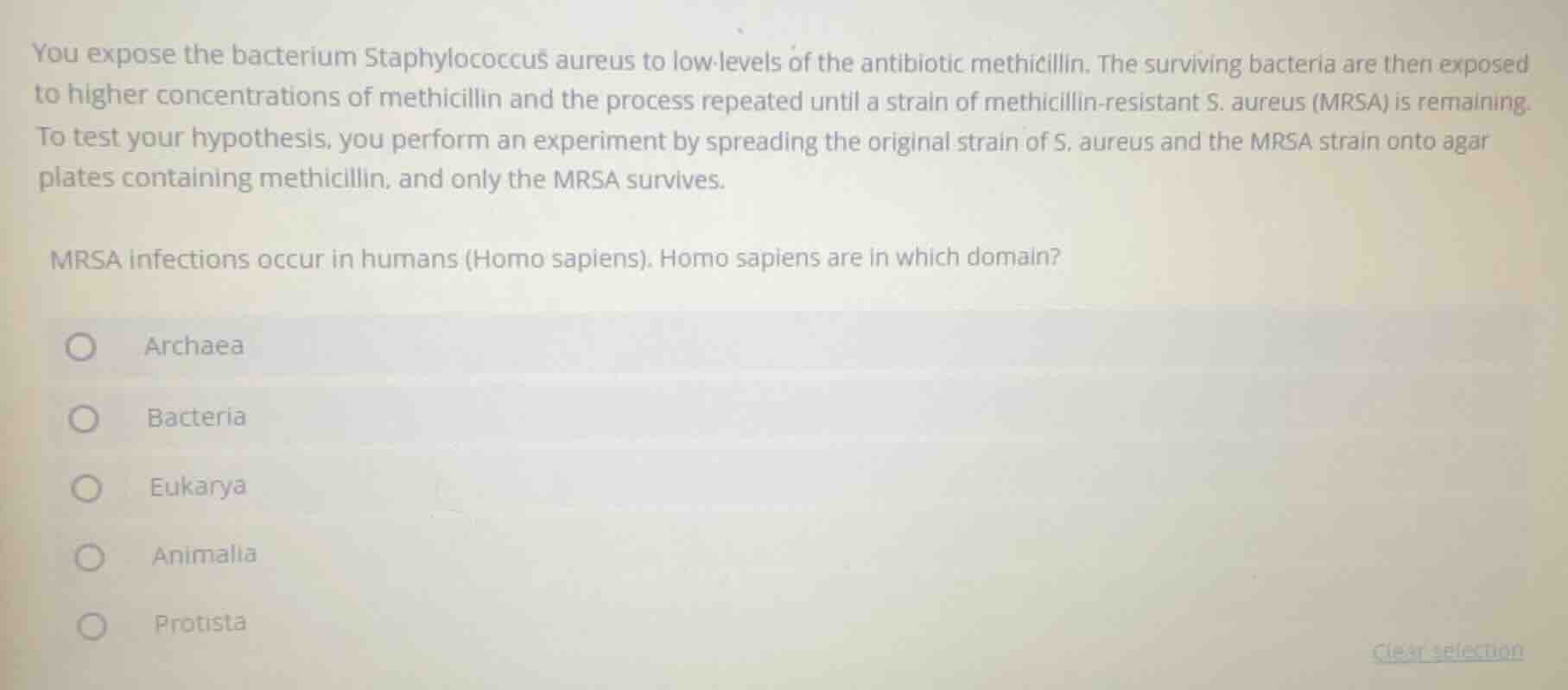 you expose the bacterium staphylococcus aureus to low - levels of the a…