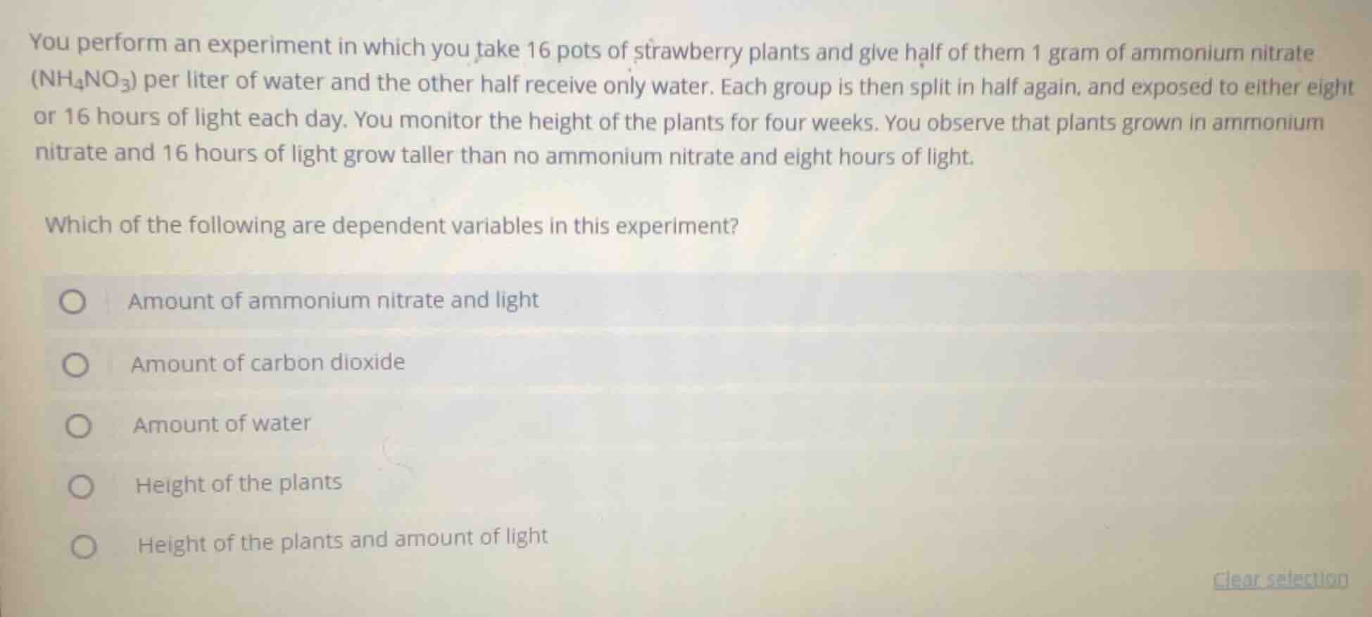 you perform an experiment in which you take 16 pots of strawberry plant…