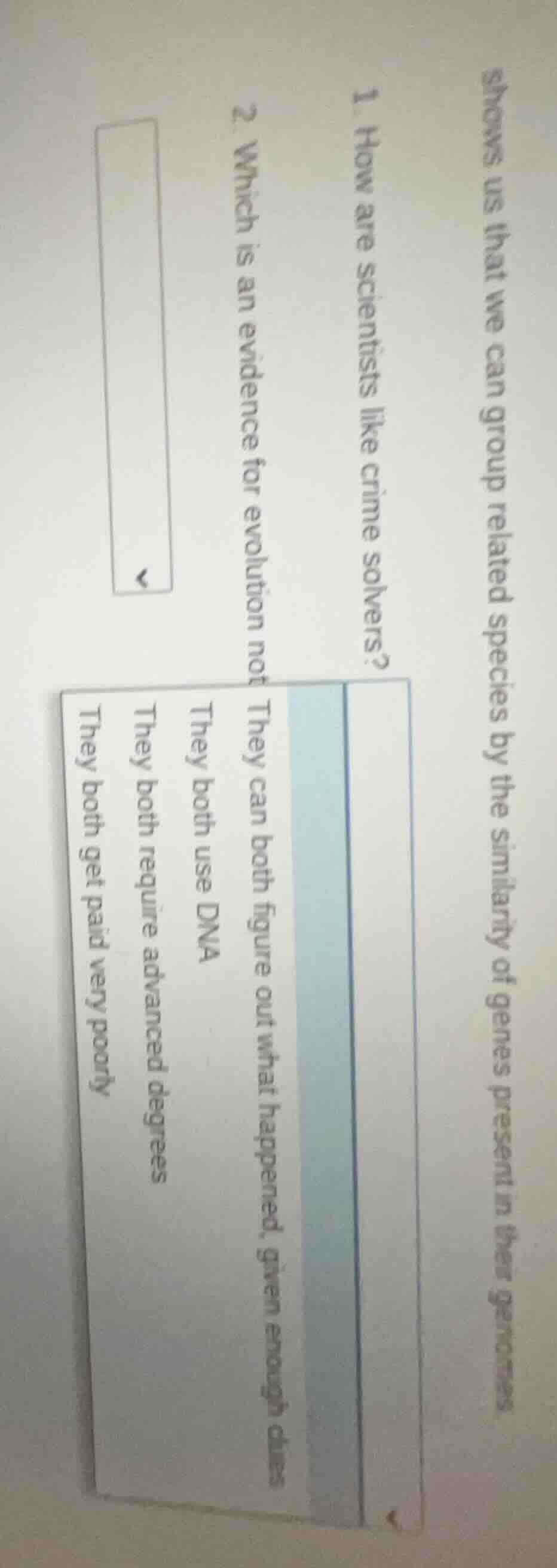 shows us that we can group related species by the similarity of genes p…