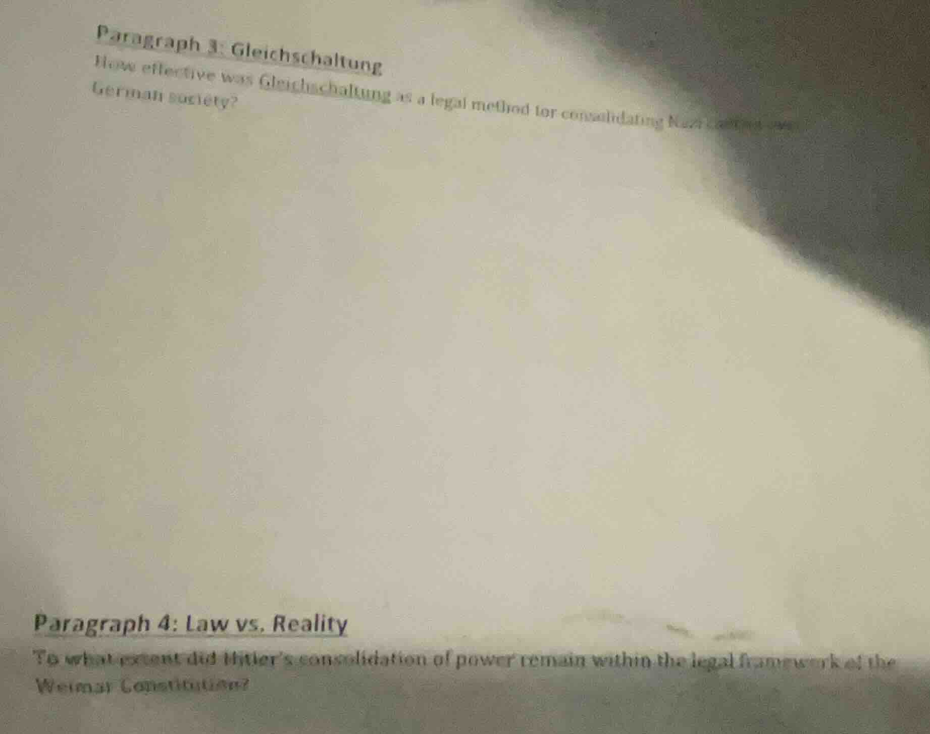 paragraph 3: gleichschaltung how effective was gleichschaltung as a leg…