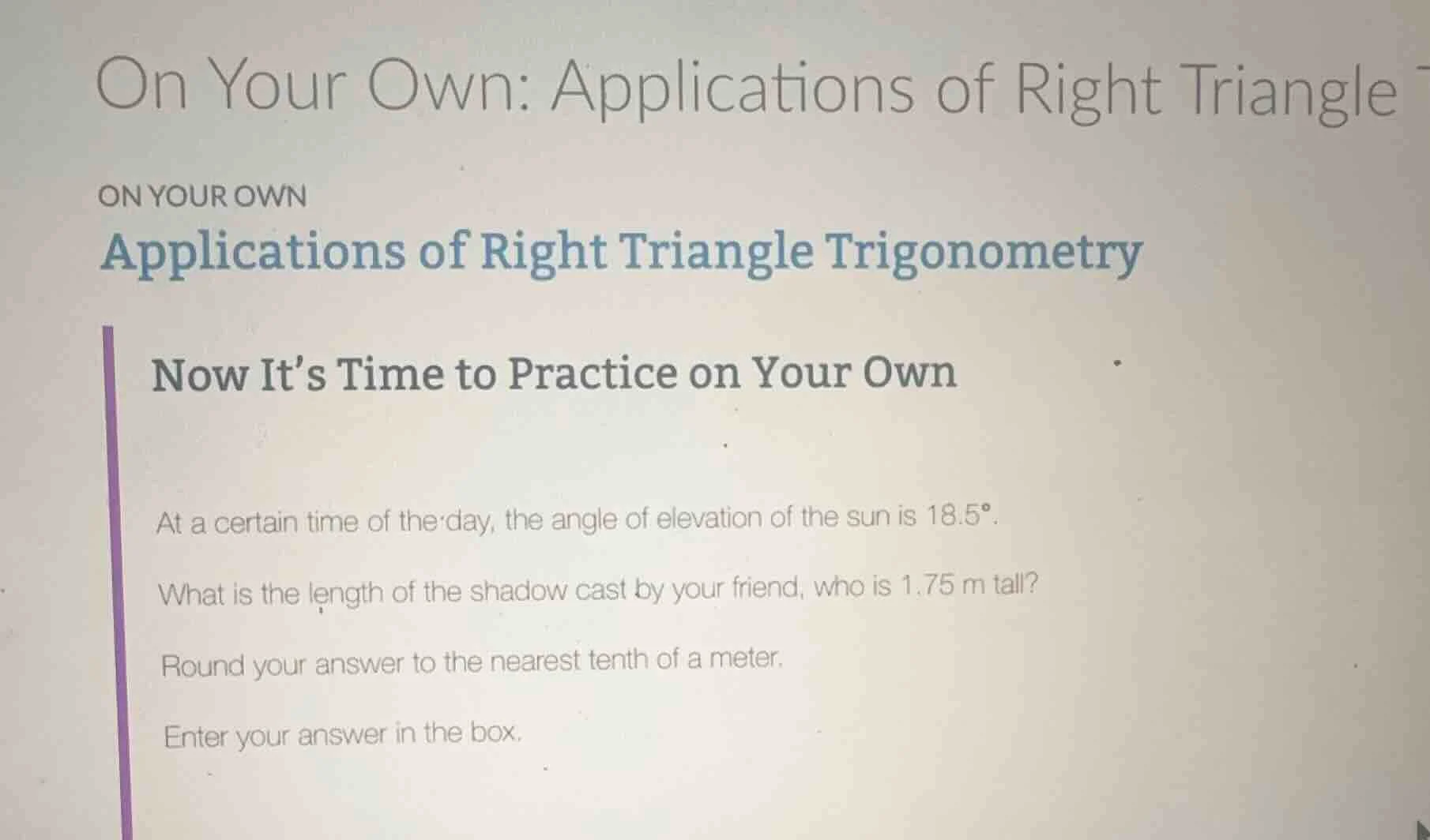 on your own: applications of right triangle on your own applications of…