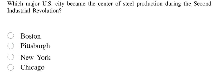 which major u.s. city became the center of steel production during the …