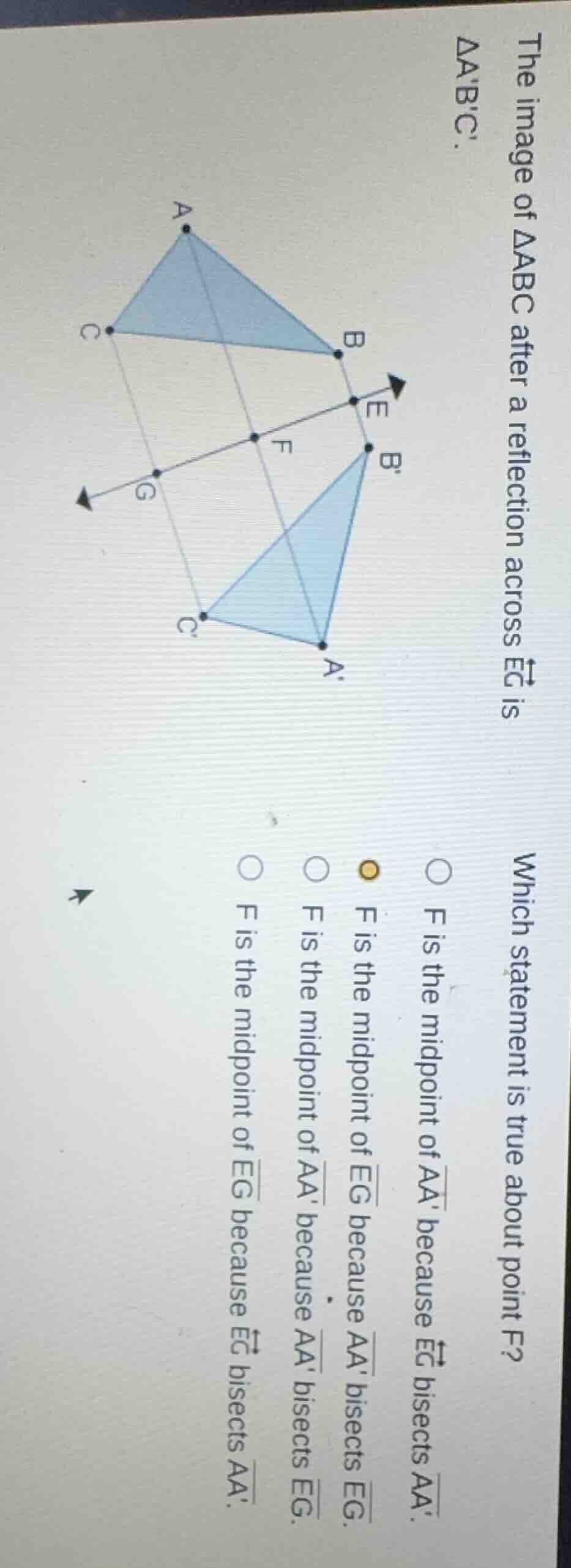 the image of $\\triangle abc$ after a reflection across $\\overleftrigh…