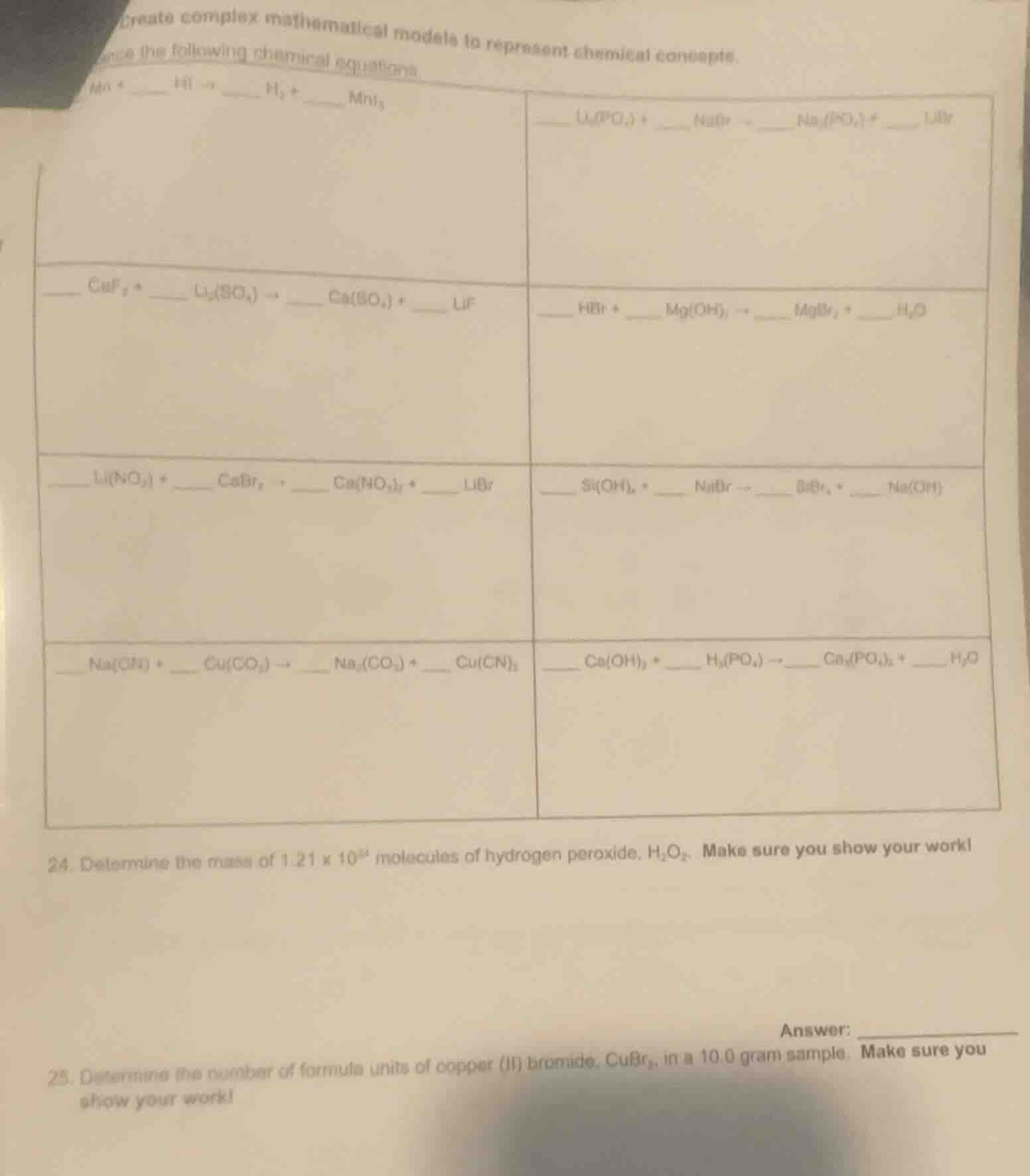 create complex mathematical models to represent chemical concepts. ance…