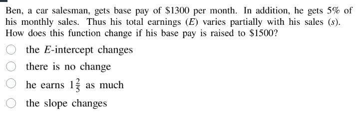 ben, a car salesman, gets base pay of $1300 per month. in addition, he …