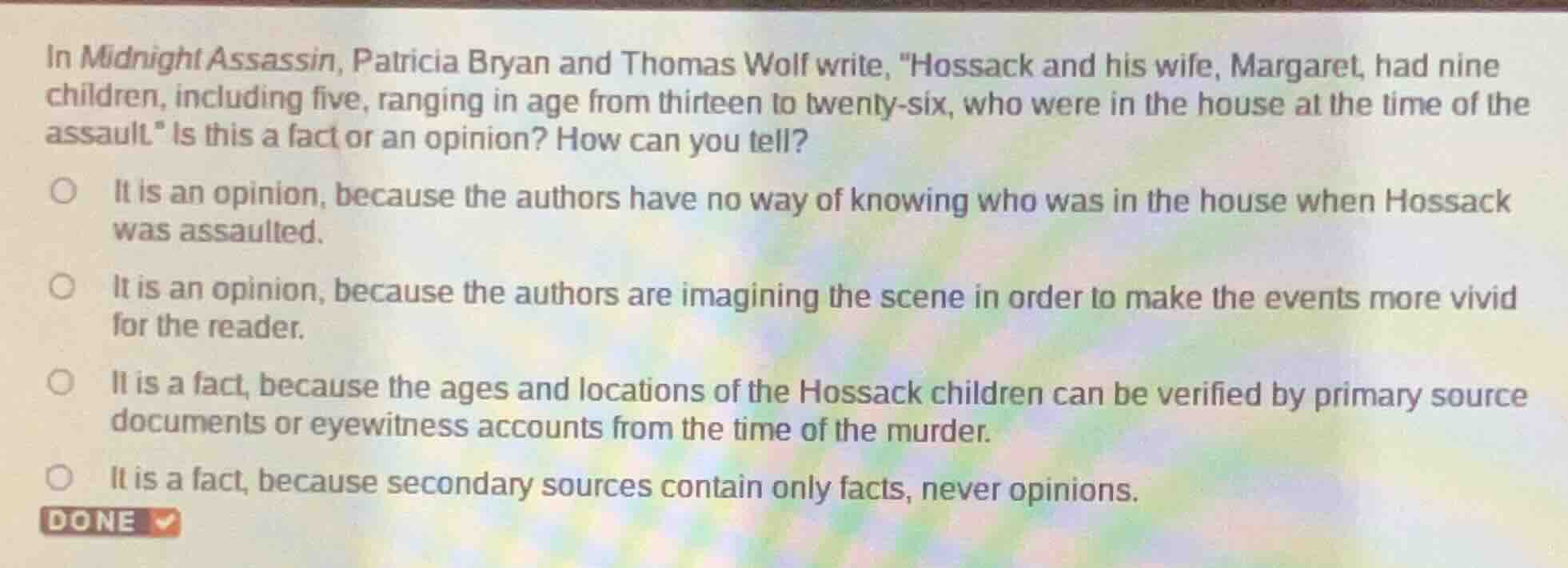 in midnight assassin, patricia bryan and thomas wolf write, \hossack an…
