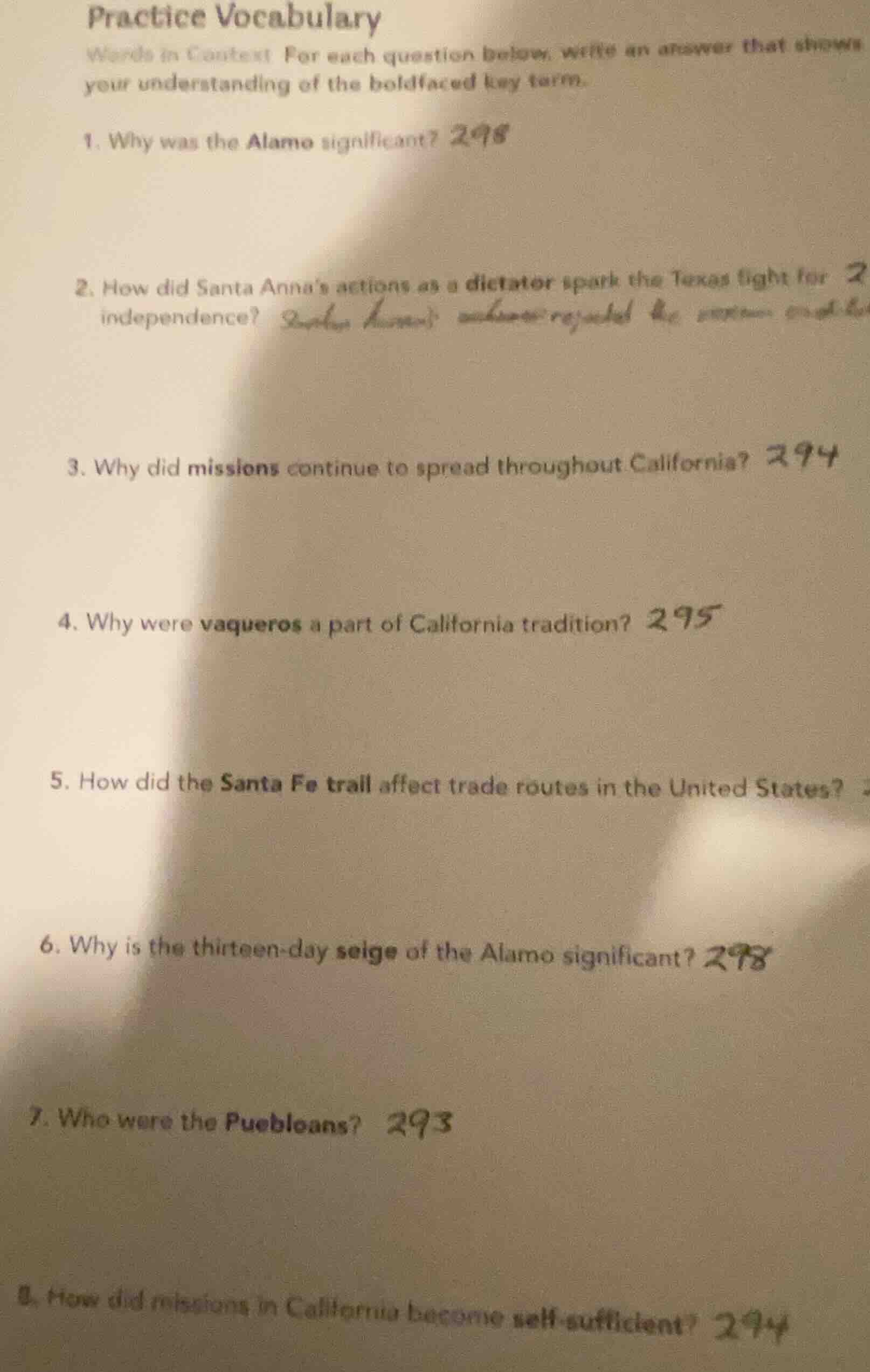 practice vocabulary words in context for each question below, write an …