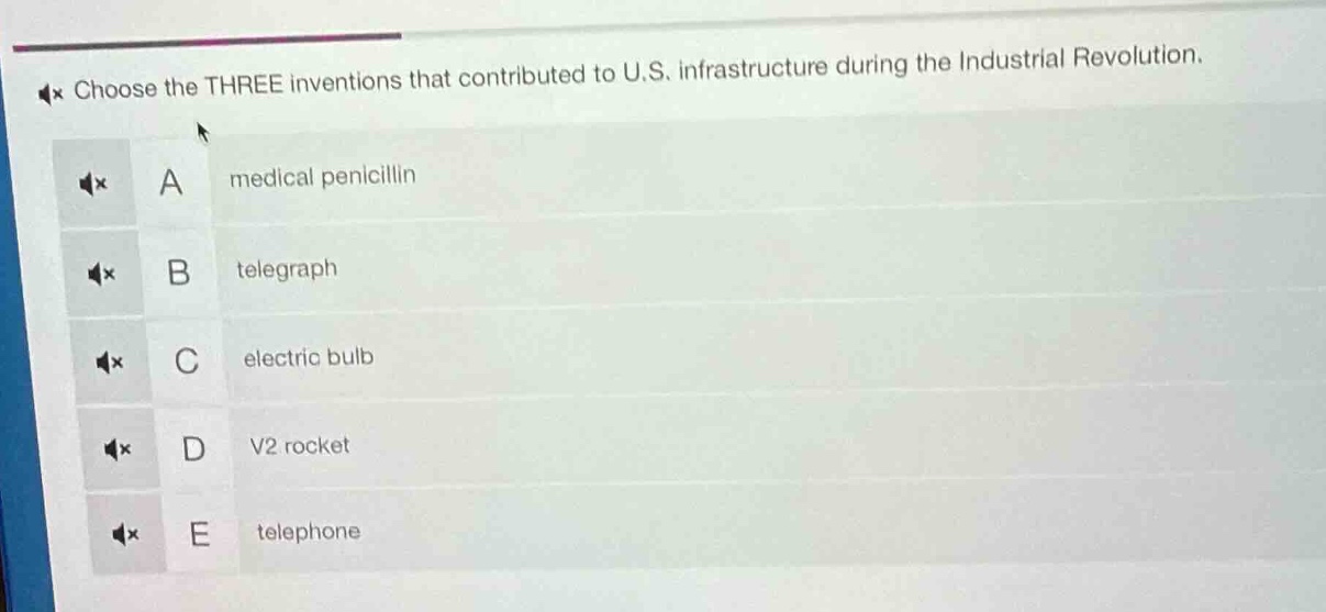choose the three inventions that contributed to u.s. infrastructure dur…