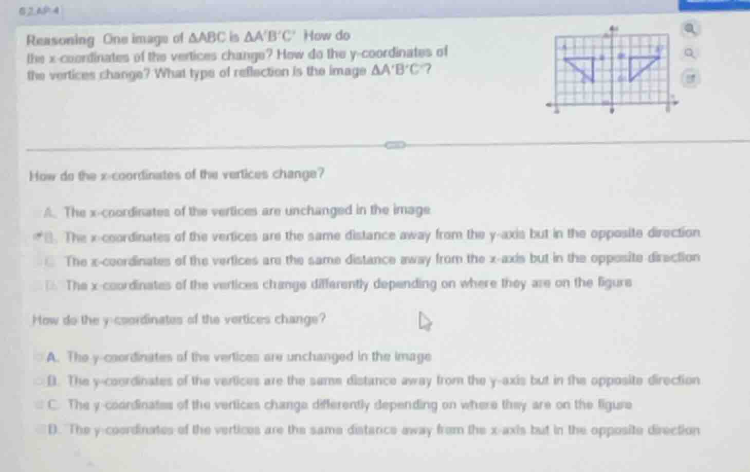 reasoning one image of $\\triangle abc$ is $\\triangle abc$ how do the …