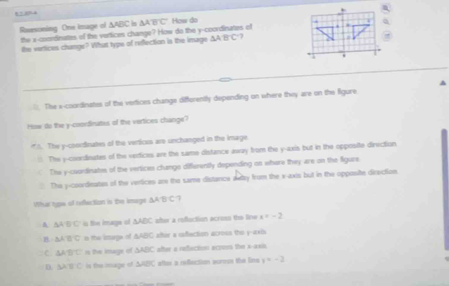 reasoning one image of $\\triangle abc$ is $\\triangle abc$. how do the…