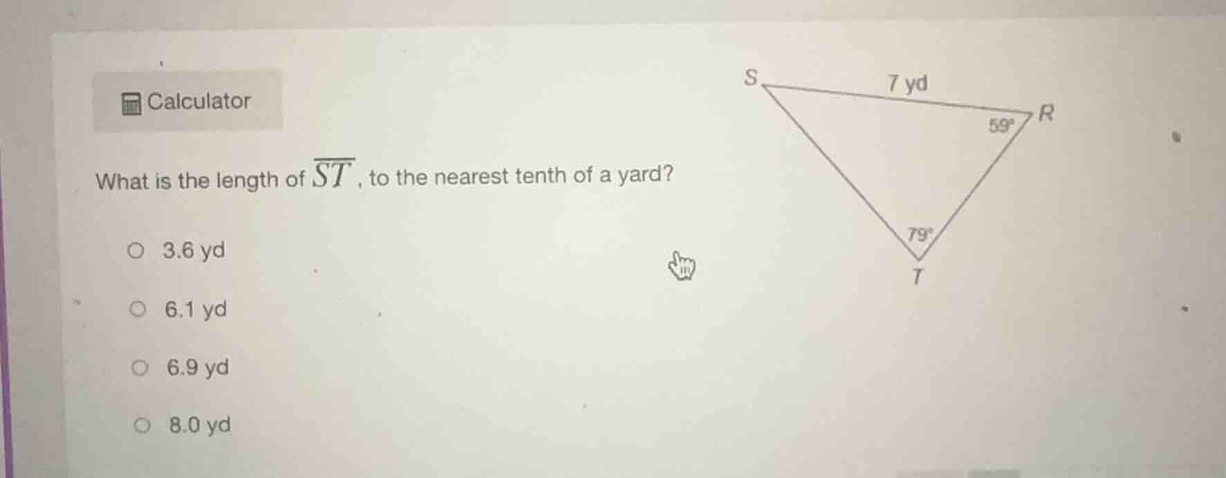 calculator what is the length of \\\\(\\overline{st}\\\\), to the neare…