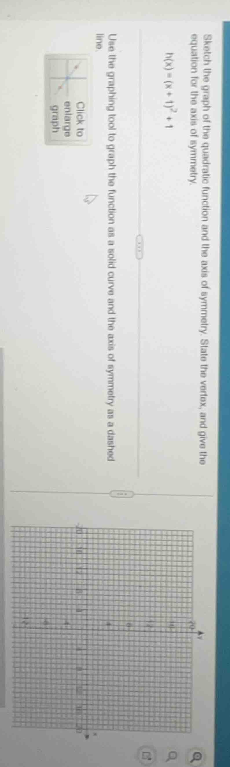 sketch the graph of the quadratic function and the axis of symmetry. st…