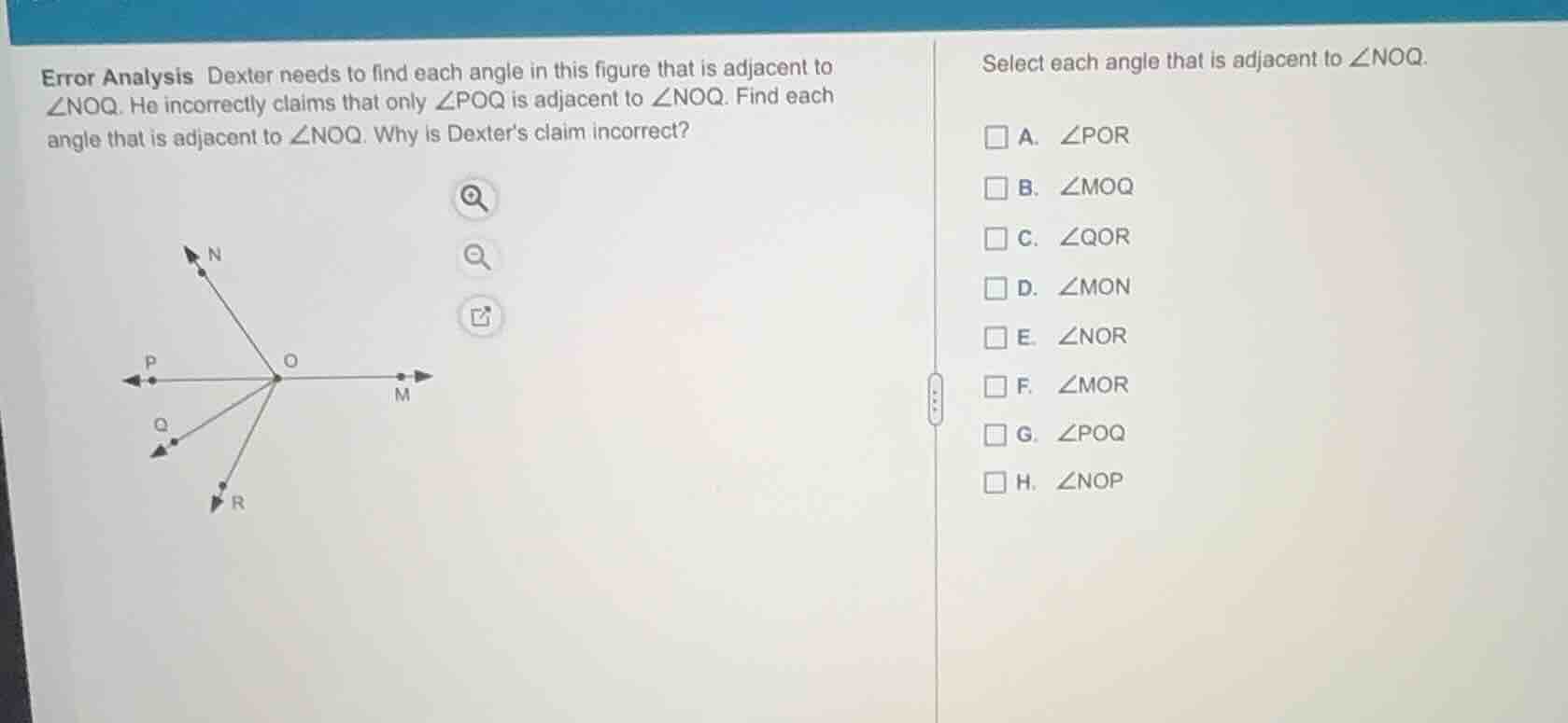error analysis dexter needs to find each angle in this figure that is a…