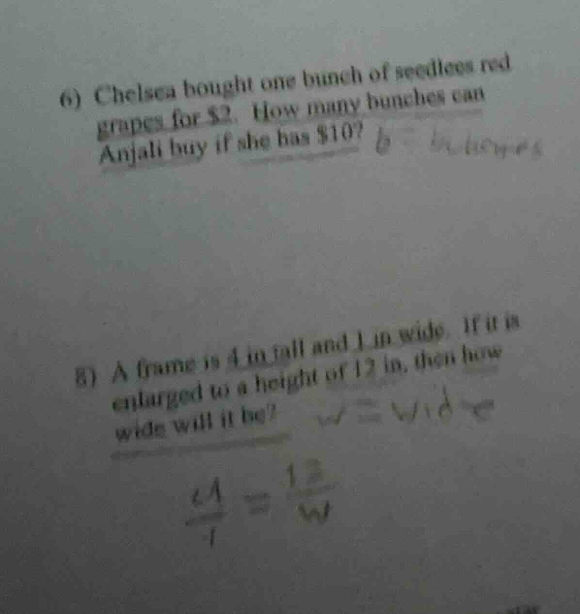 6) chelsea bought one bunch of seedless red grapes for $2. how many bun…