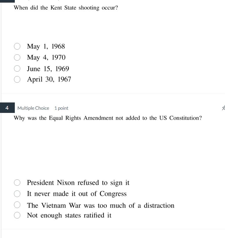 when did the kent state shooting occur? may 1, 1968 may 4, 1970 june 15…