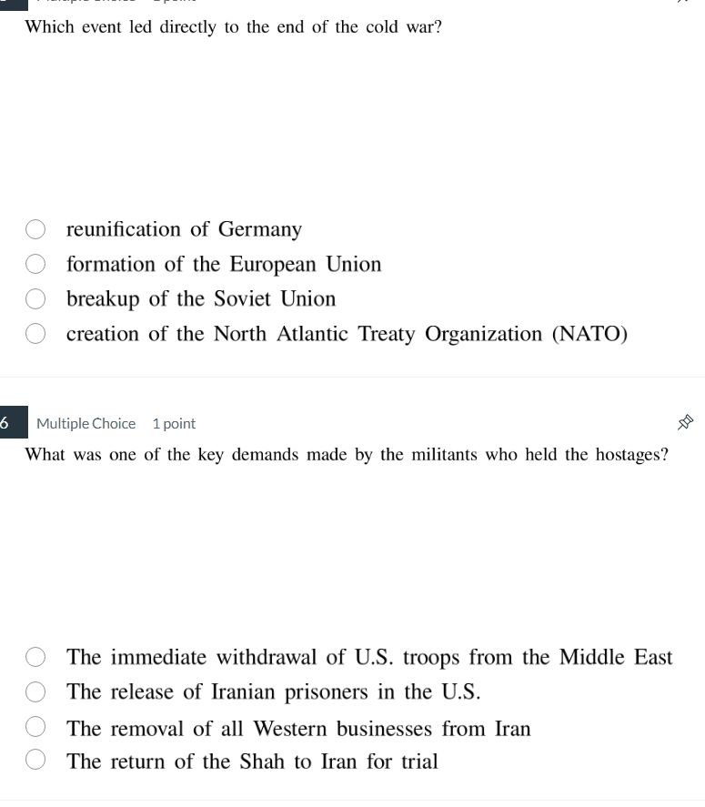 which event led directly to the end of the cold war? reunification of g…