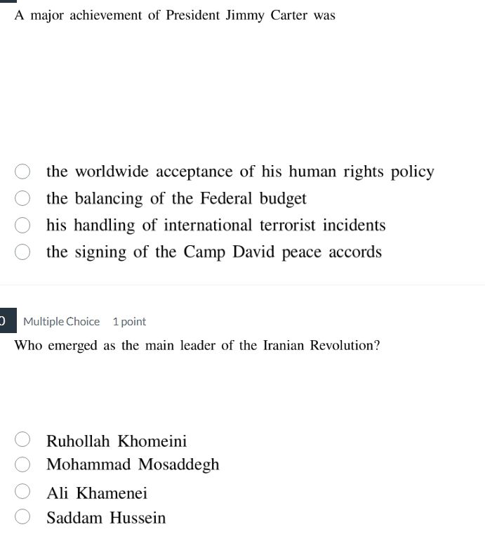 a major achievement of president jimmy carter was the worldwide accepta…