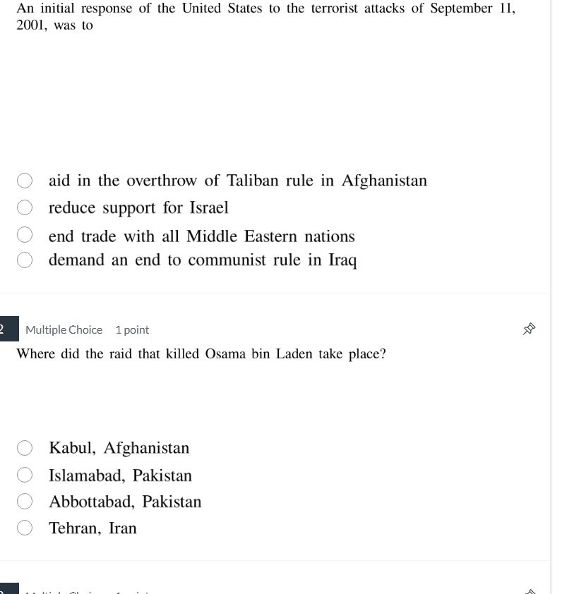 an initial response of the united states to the terrorist attacks of se…