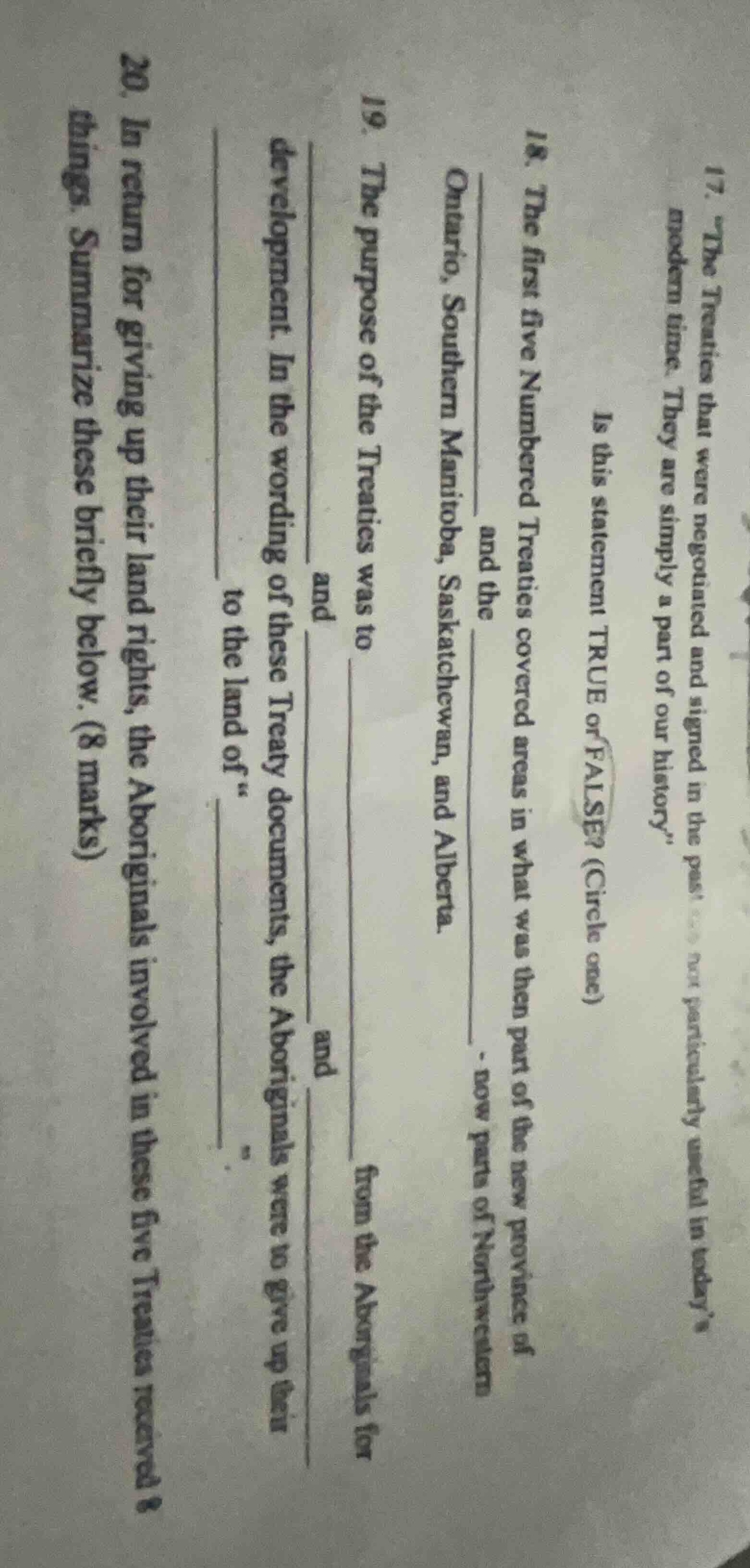 17. the treaties that were negotiated and signed in the past not partic…