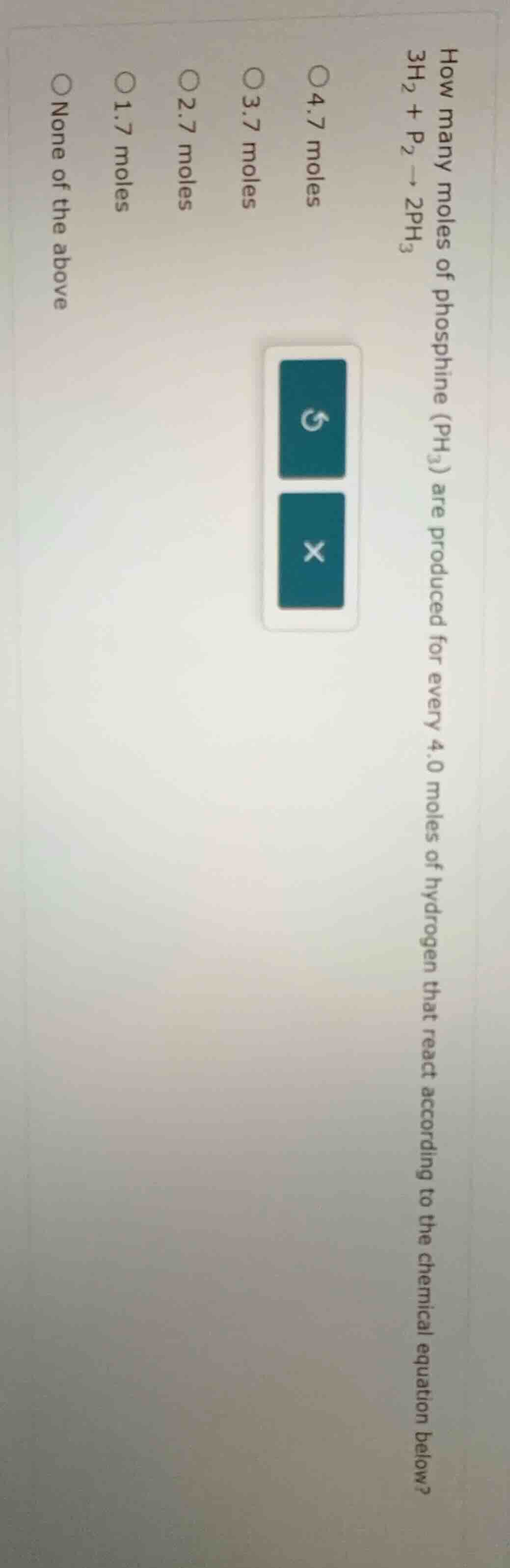 how many moles of phosphine (ph₃) are produced for every 4.0 moles of h…