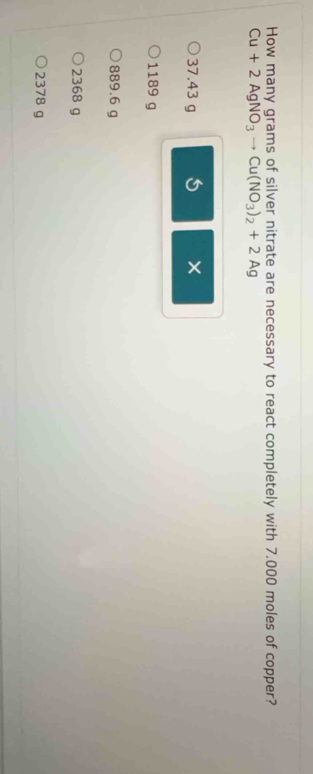 how many grams of silver nitrate are necessary to react completely with…