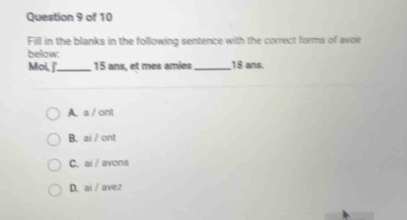 question 9 of 10 fill in the blanks in the following sentence with the …