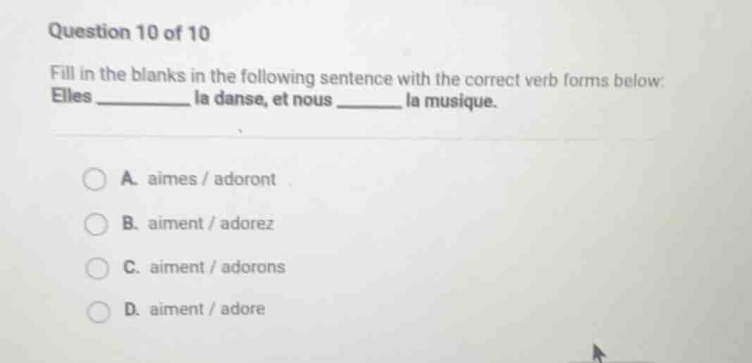 question 10 of 10 fill in the blanks in the following sentence with the…