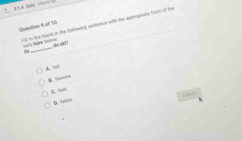 question 9 of 10 fill in the blank in the following sentence with the a…