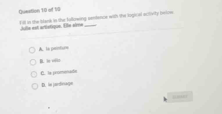 question 10 of 10 fill in the blank in the following sentence with the …