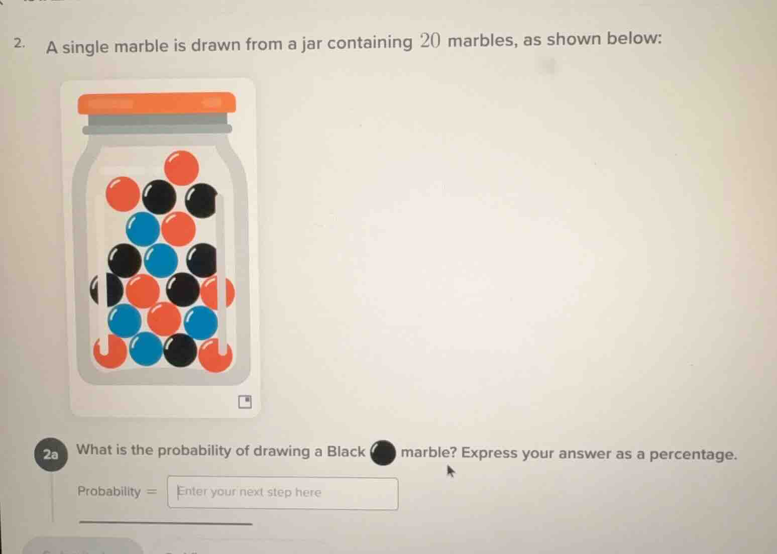 2. a single marble is drawn from a jar containing 20 marbles, as shown …