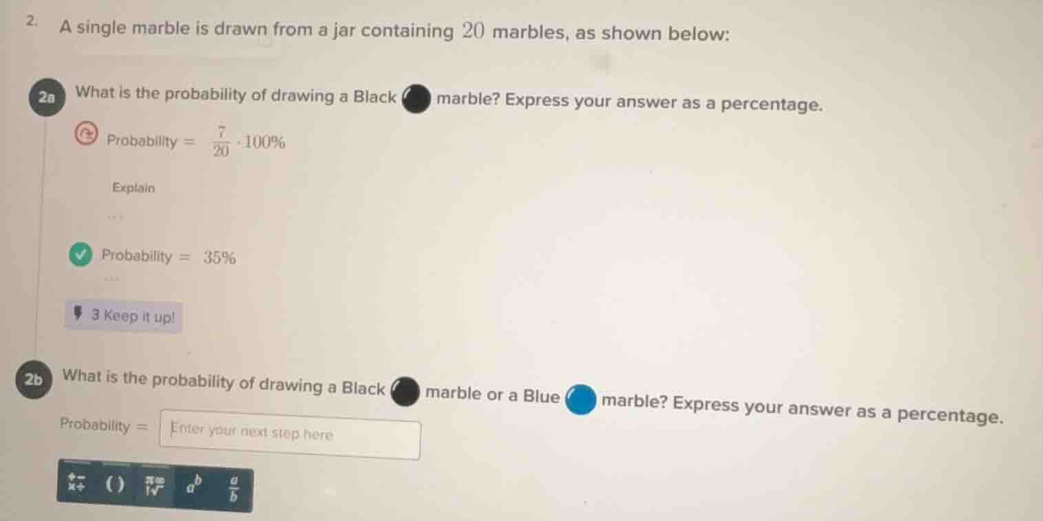 2. a single marble is drawn from a jar containing 20 marbles, as shown …