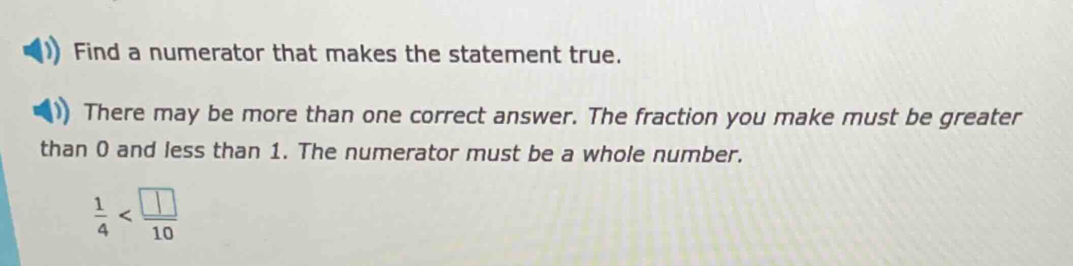 find a numerator that makes the statement true. there may be more than …