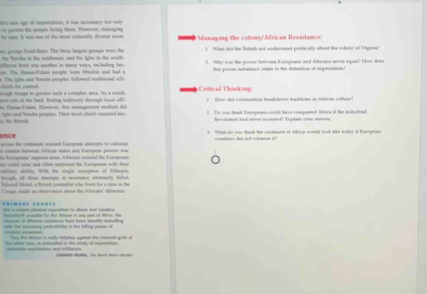 managing the colony/african resistance 1 what did the british not under…