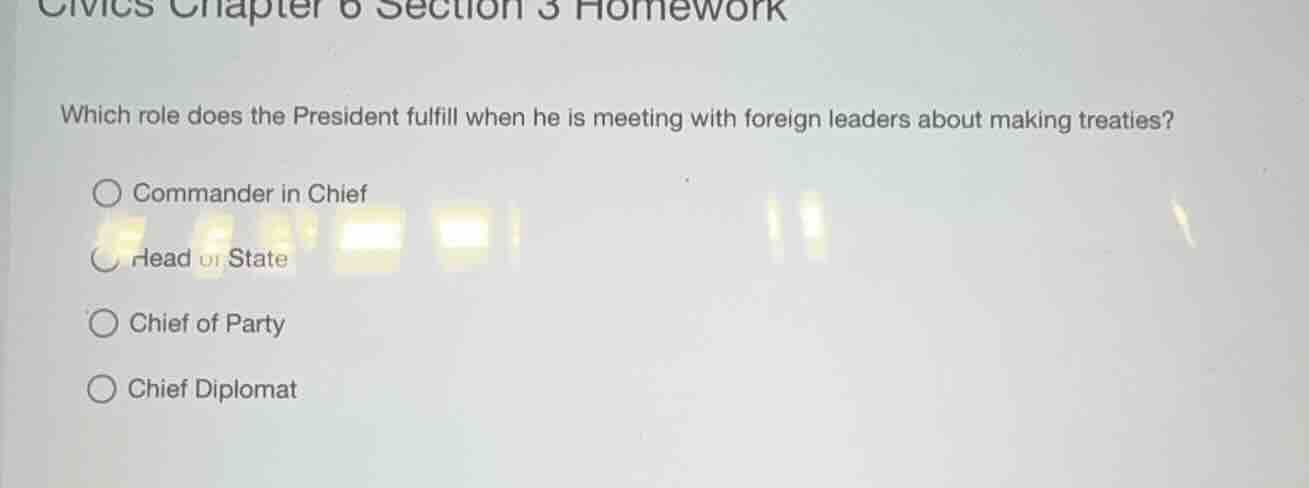 civics chapter 6 section 3 homework which role does the president fulfi…