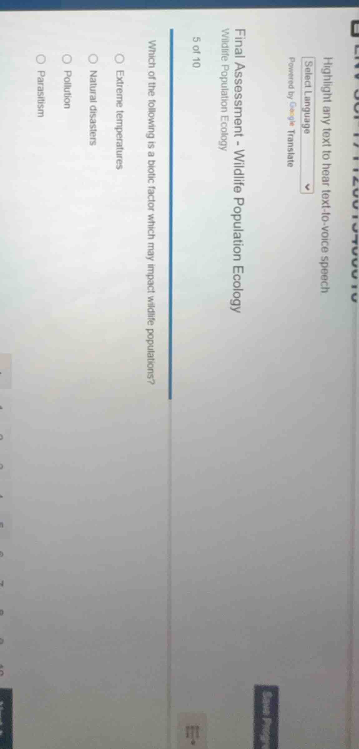 final assessment - wildlife population ecology 5 of 10 which of the fol…