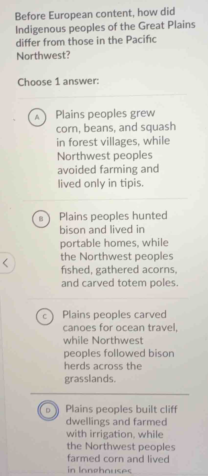 before european content, how did indigenous peoples of the great plains…