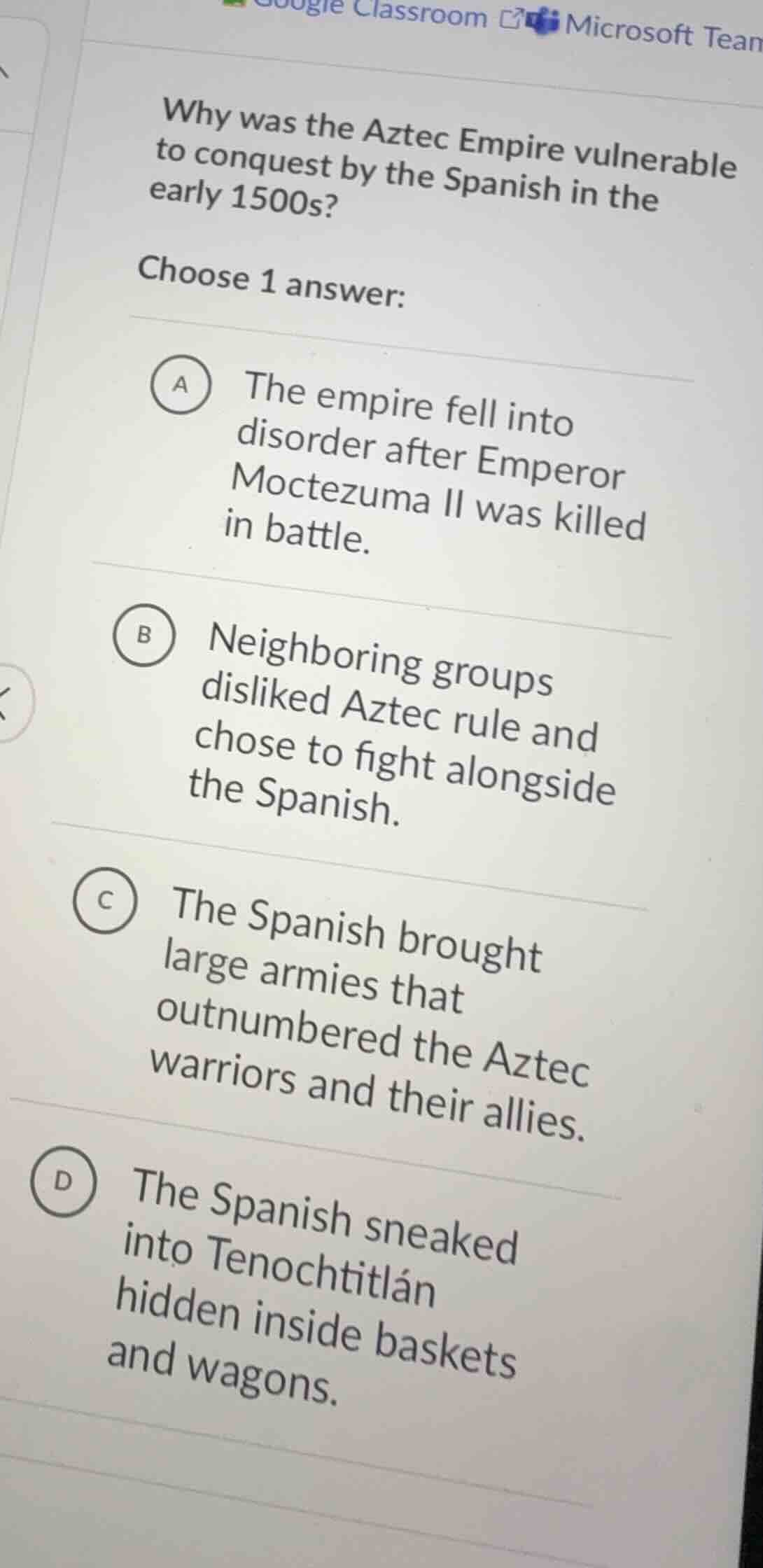 why was the aztec empire vulnerable to conquest by the spanish in the e…