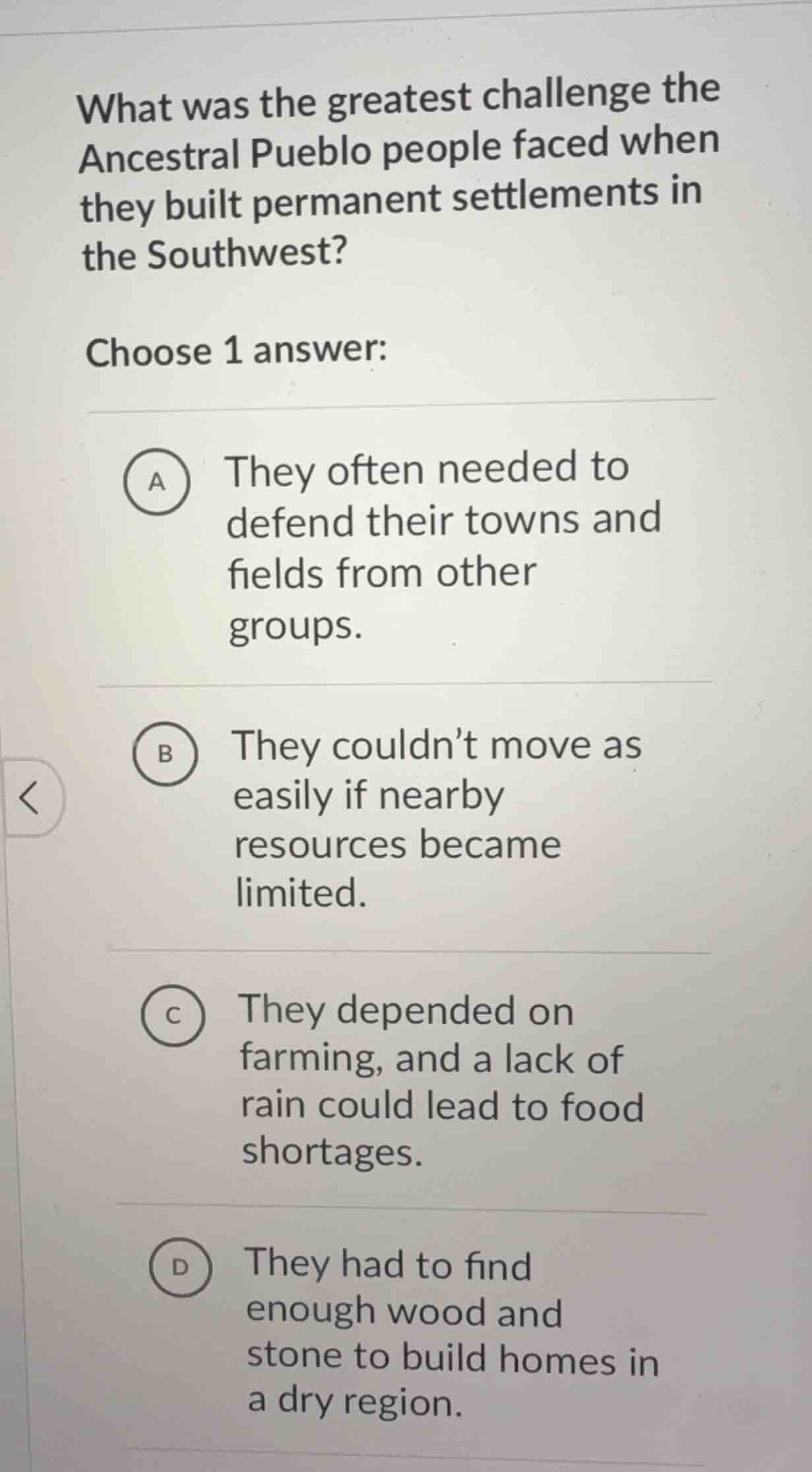 what was the greatest challenge the ancestral pueblo people faced when …