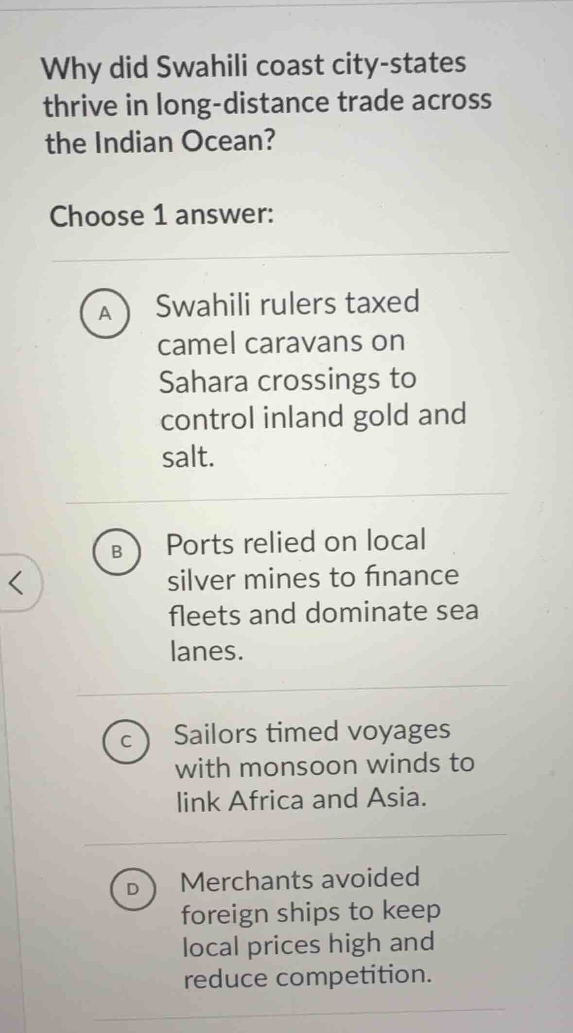 why did swahili coast city - states thrive in long - distance trade acr…