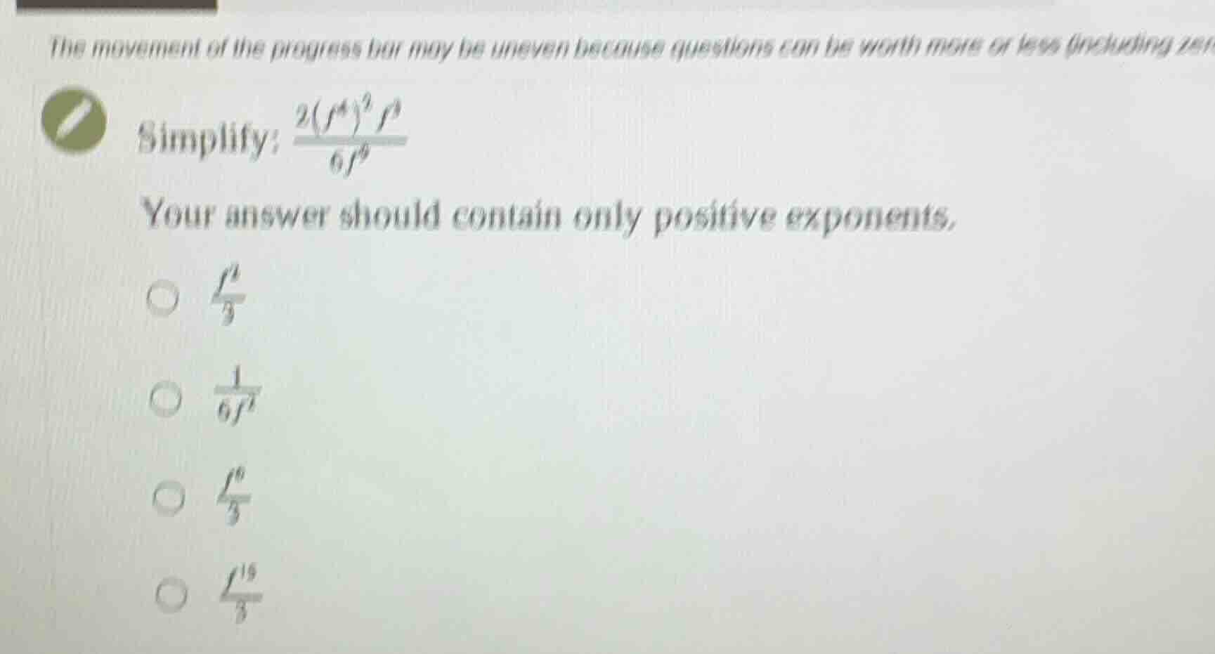 the movement of the progress bar may be uneven because questions can be…