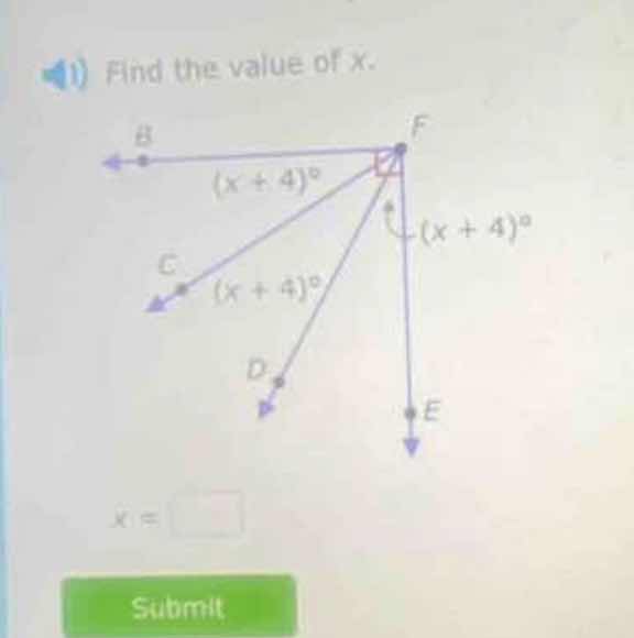 find the value of x.