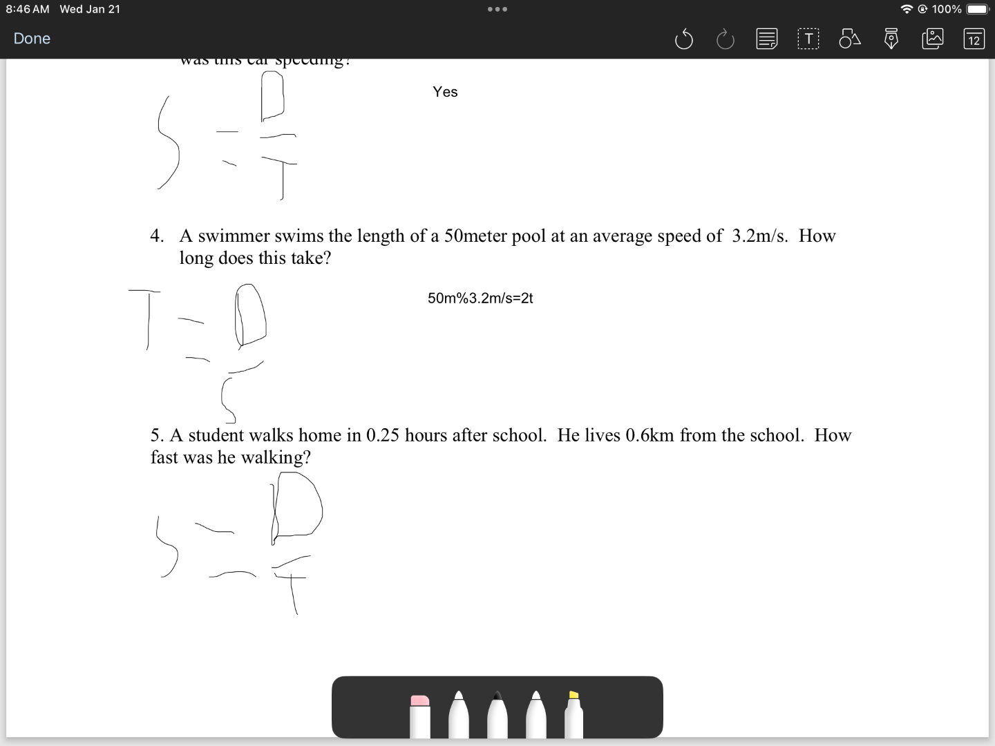 4. a swimmer swims the length of a 50meter pool at an average speed of …